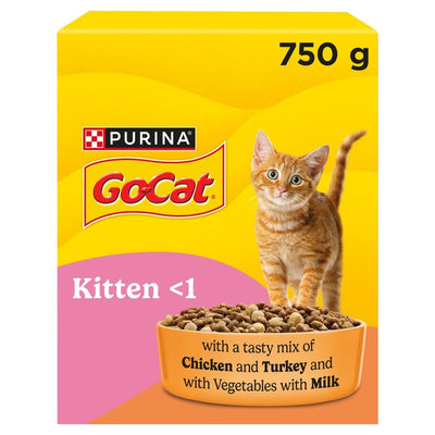 M&S Go-Cat Kitten Chicken Turkey and Milk Dry Cat Food 750g- Buy online at McGrocer