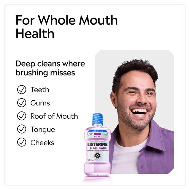 Listerine Mild Mint Alcohol Free Mouthwash 500ml, UK version