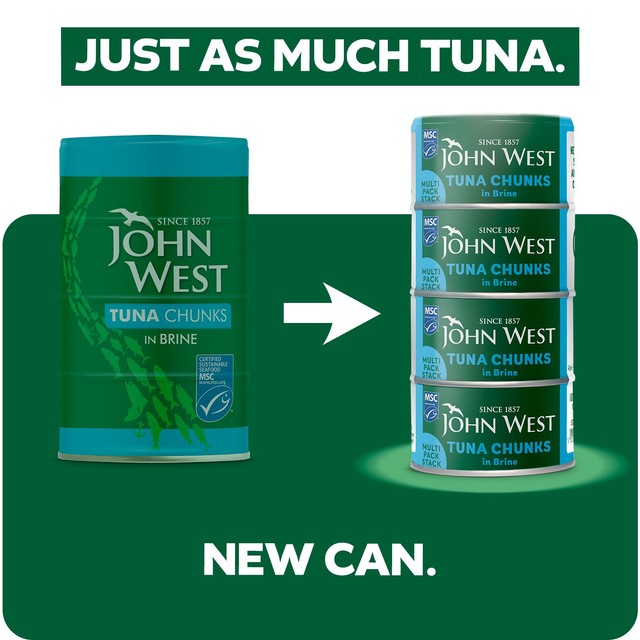 John West tuna chunks in brine 4 x 125g, UK version