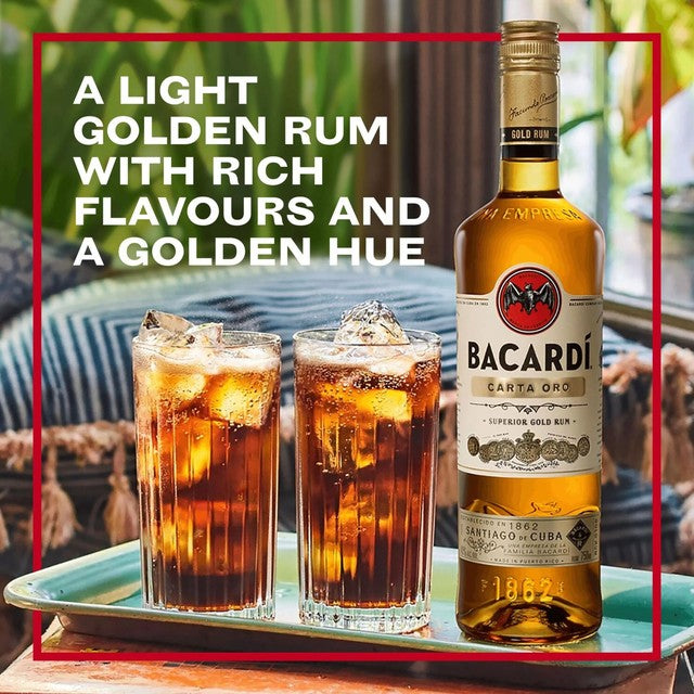 Bacardi Carta Oro Gold Rum 70cl - British product