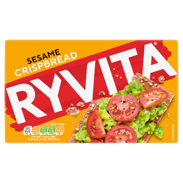 Ryvita sesame crispbread 250g, imported from the UK