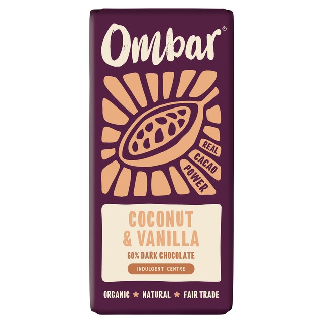 OMBAR coconut vanilla chocolate 70g, imported from the UK