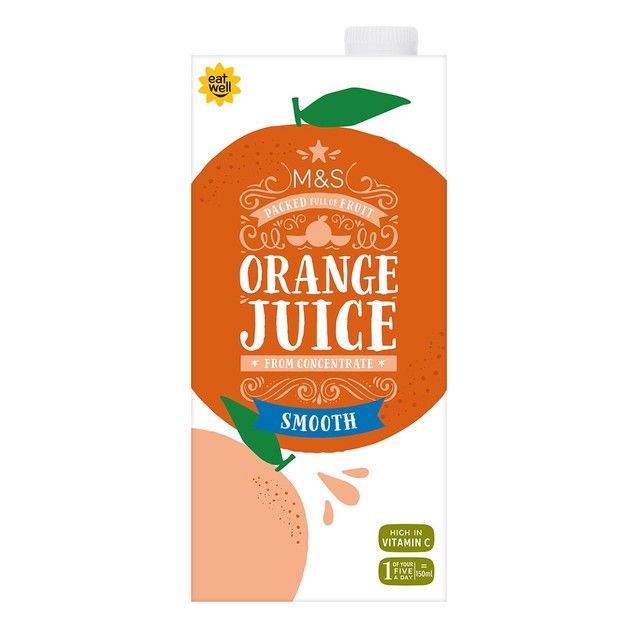 M&S smooth orange juice from concentrate, UK version