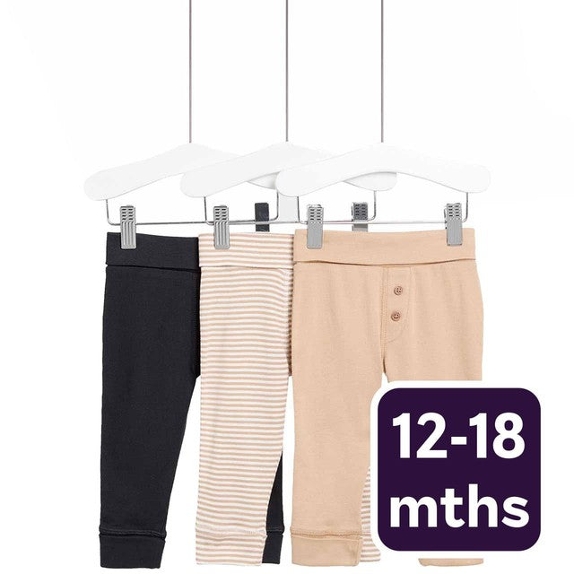 M&S cotton leggings neutral colour 12-18 months, imported from the UK