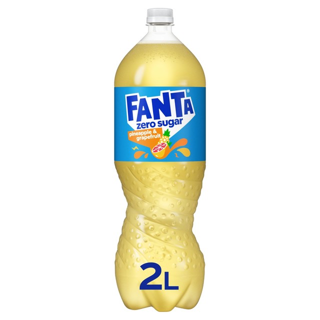 Fanta Pineapple & Grapefruit Zero Sugar soft drink 2L - British product