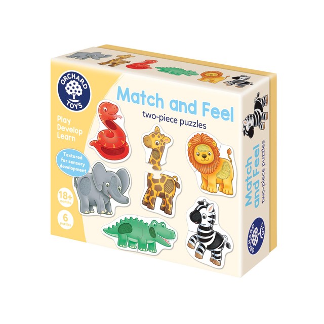 Orchard Toys Match and Feel Two-piece Jungle Puzzles, imported from the UK
