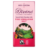 Divine dark chocolate bar with pink Himalayan salt 90g - British product