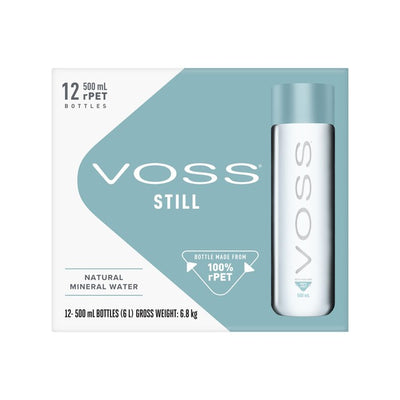 Voss Eau Naturelle en Bouteille rPET Eau Plate 12 x 500ml