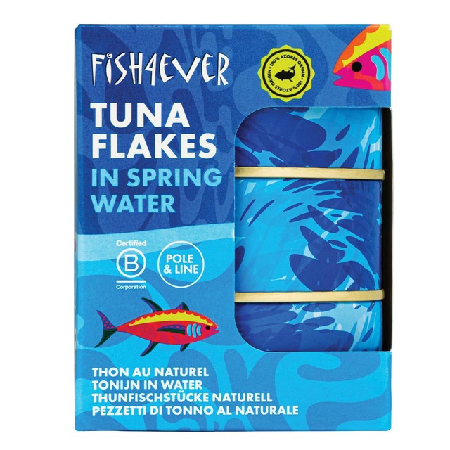 Fish 4 Ever skipjack tuna flakes spring water 3x160g - British product