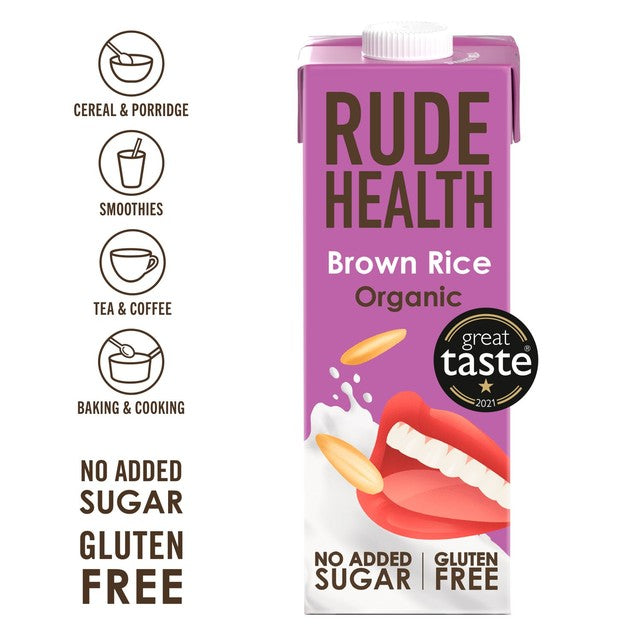 Rude Health organic brown rice drink 1L, imported from the UK