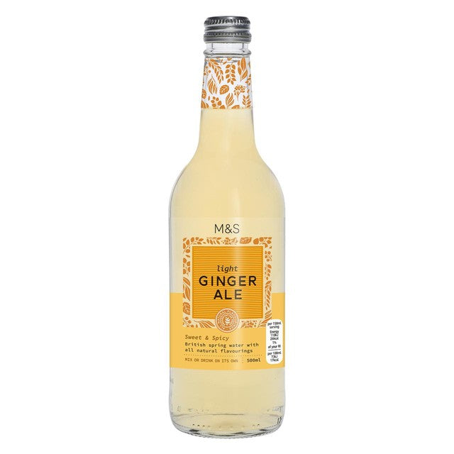 M&S light ginger ale 500ml, imported from the UK