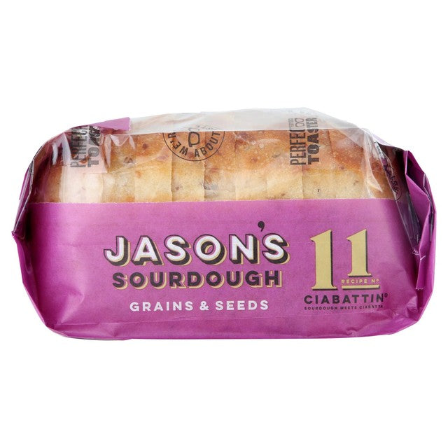 Jasons ancient grains and seeds ciabatta sourdough bread 580g, UK version