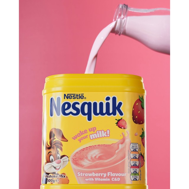 Nesquik strawberry milkshake powder 500g, imported from the UK