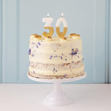 Talking Tables number 3 gold large candle (British brand)