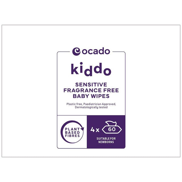Ocado Kiddo sensitive fragrance free baby wipes multipack, imported from the UK