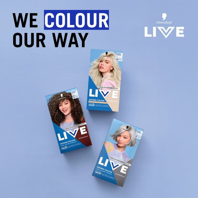 Schwarzkopf LIVE Frosty Blonde permanent hair dye (British brand)