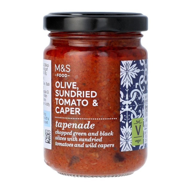 M&S Olive Sundried Tomato & Caper Tapenade 140g, imported from the UK