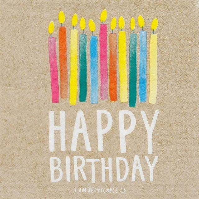 Talking Tables happy birthday paper napkins 20 pack (British brand)