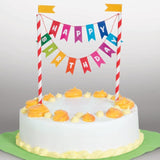Unique Party Rainbow Birthday Bunting Cake Topper 20cm, imported from the UK
