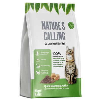 Nature's Calling 100 % biologisch abbaubare Katzenstreu 4 kg