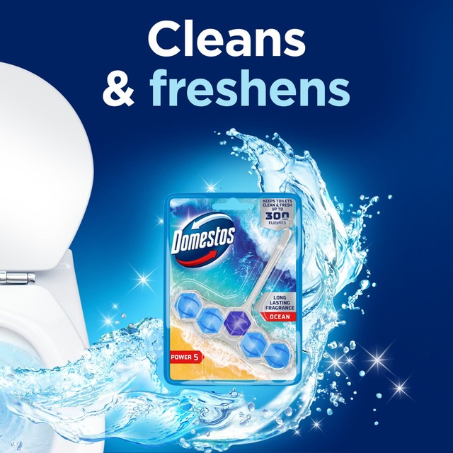 Domestos Power 5 Ocean Toiletten-Randblock – Britisches Produkt