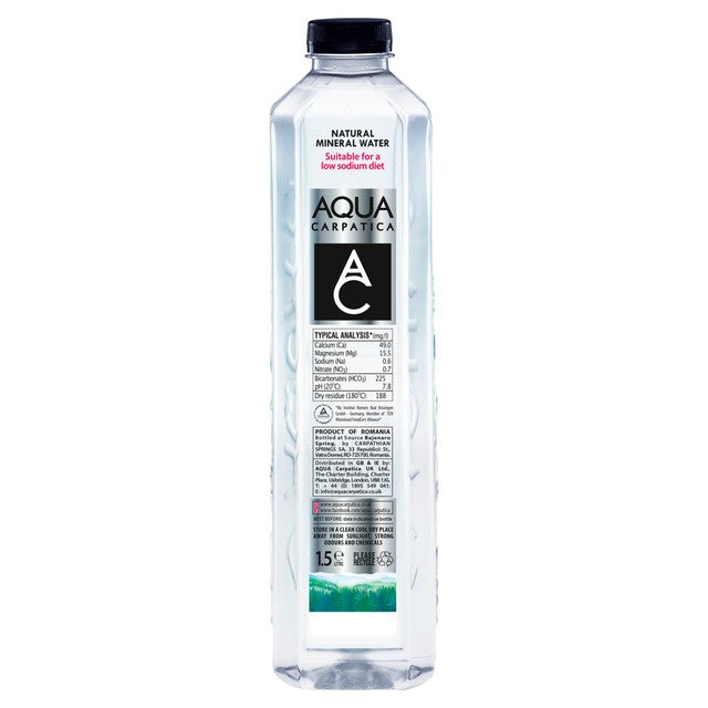 Aqua Carpatica Still Mineral Water Low Sodium 6 x 1.5L - British product