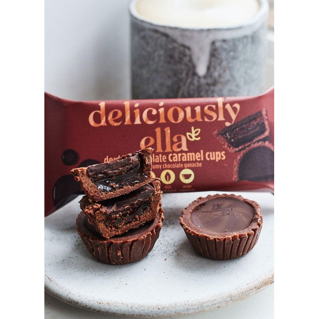 Deliciously Ella double chocolate caramel cups - British product