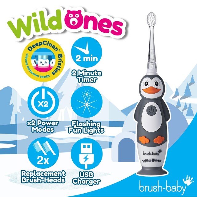 Brush-Baby kids electric toothbrush Percy Penguin - British product