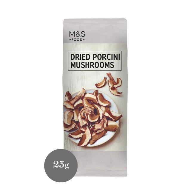 M&S dried porcini mushrooms 25g, imported from the UK