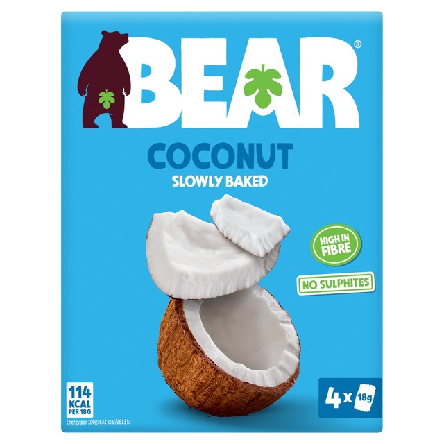 Urban Fruit Bear Fruit Dried Coconut Chips, imported from the UK