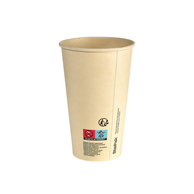 Duni Bio large brown bagasse cups 480ml, UK version