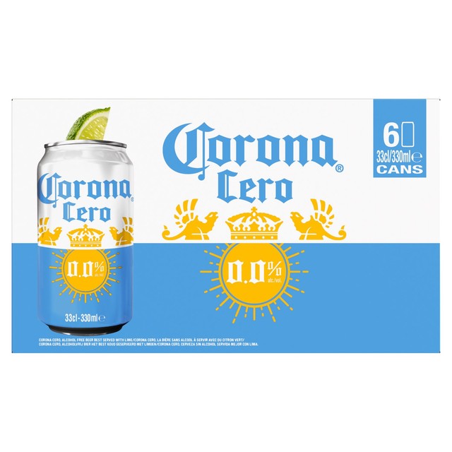 Corona Cero alcohol-free beer 6x330ml cans - British product
