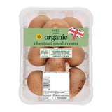 M&S organic chestnut mushrooms 250g, imported from the UK