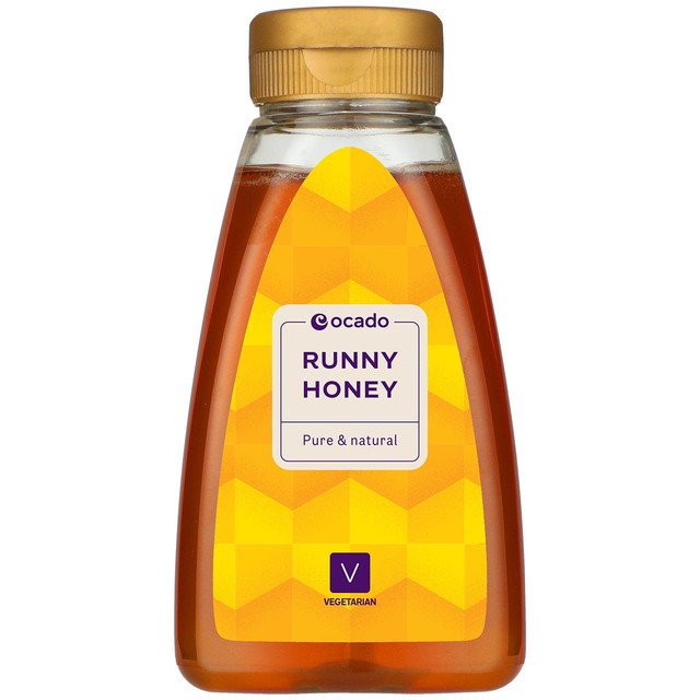 Ocado Runny Honey Bottle 340g, imported from the UK