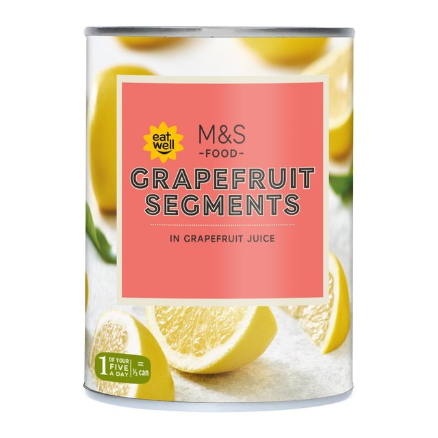 M&S white grapefruit segments in juice 290g, imported from the UK