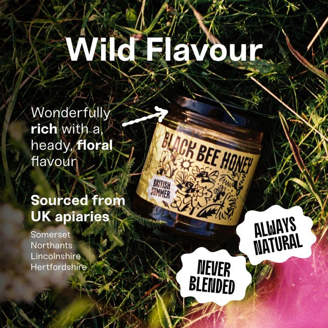 Black Bee British Summer Runny Wildflower Honey 227g - British product