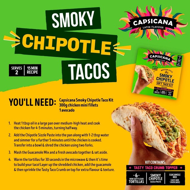 Capsicana smoky chipotle taco meal kit 273g - British product