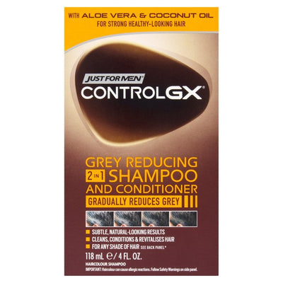 Just For Men Control GX sjampo og balsam for grått hår, 118 ml