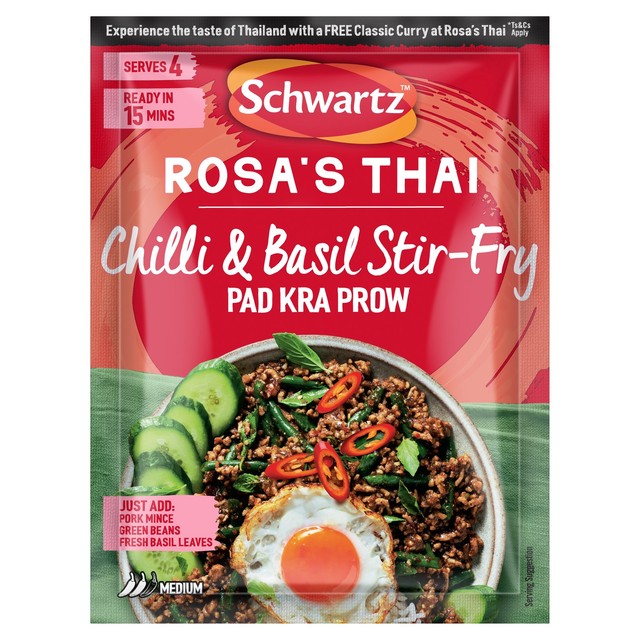 Schwartz Thai Chilli & Basil stir fry recipe mix 30g (British brand)