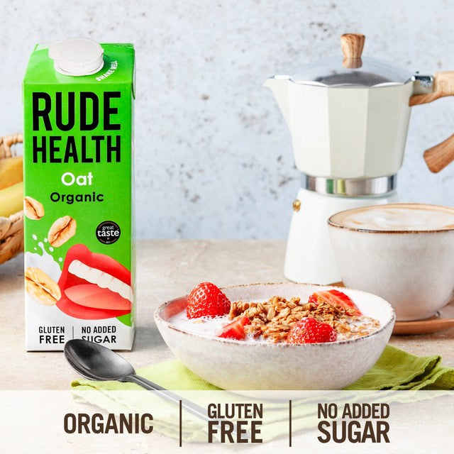Rude Health organic oat drink 1L, imported from the UK