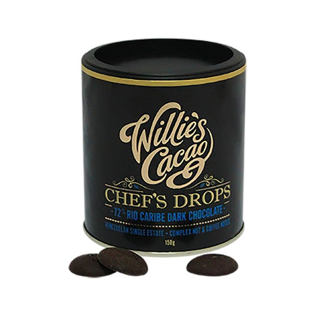 Willie's Cacao Rio Caribe 72% dark chocolate drops vegan 150g (British brand)