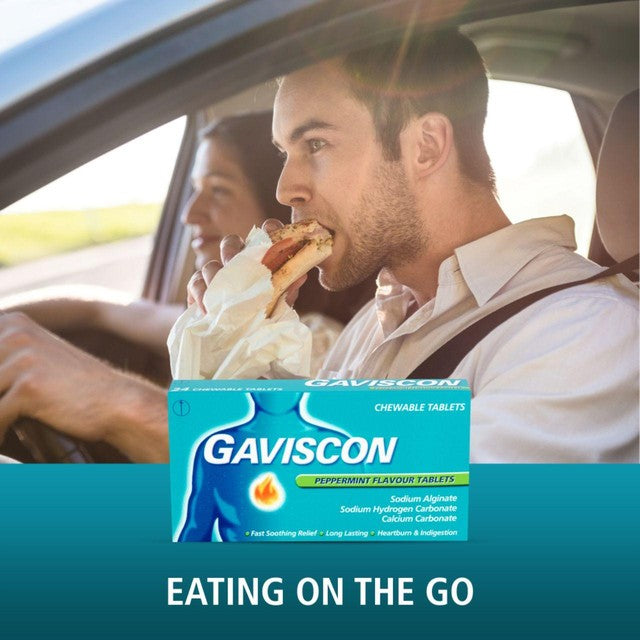 Gaviscon Heartburn & Indigestion Peppermint Tablets 48 Tablets, UK version