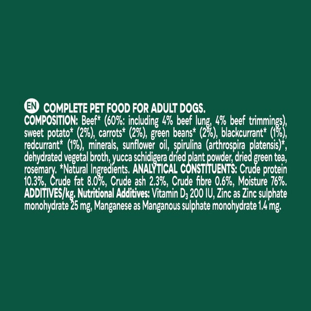 Natures Menu Country Hunter Beef wet dog food 6 x 150g pouches, imported from the UK