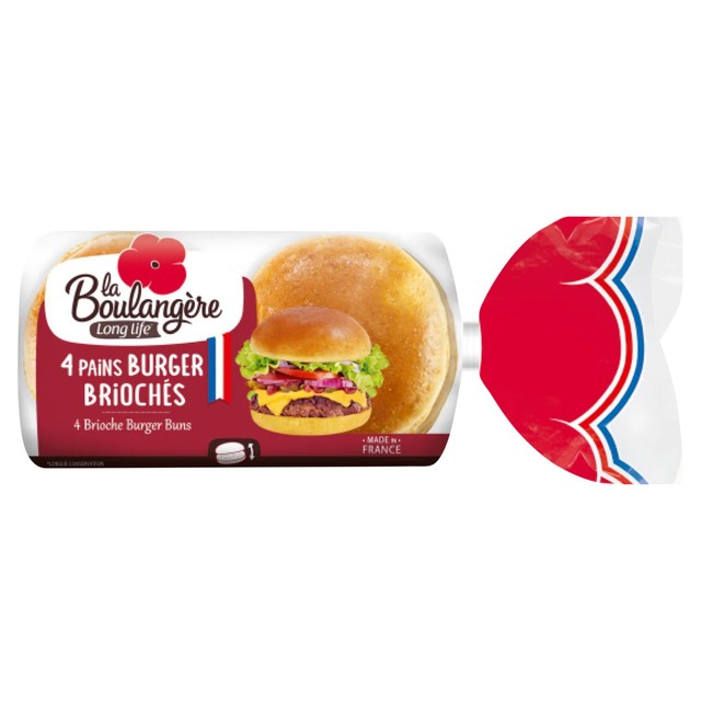 La Boulangère brioche burger buns 4 per pack, UK version