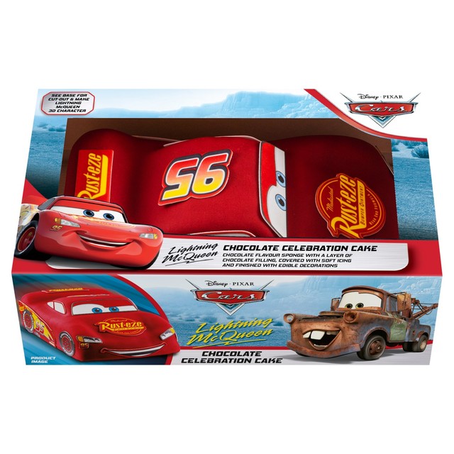 Finsbury Food Group Disney Cars Lightning McQueen chocolate cake 975g - British product