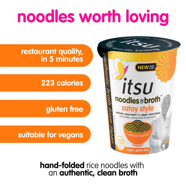 Itsu Satay Style Instant Noodles & Broth Pot 64g, UK version