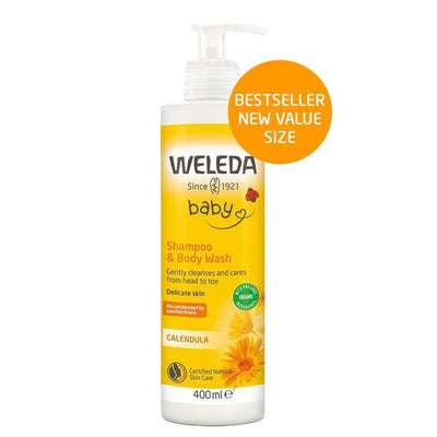 Weleda Baby 2-in-1 Calendula Shampoo und Körperwaschmittel für empfindliche Haut 400ml