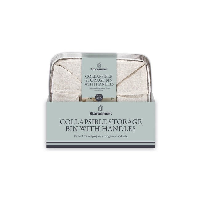 Gem Imports collapsible fabric storage bin with handles - British product