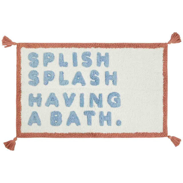 M&S cotton bath mat Splish Splash Blue, imported from the UK