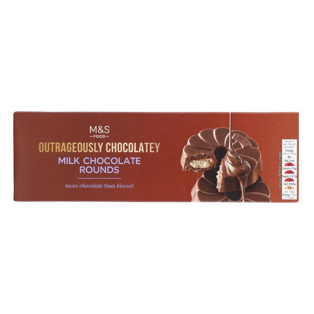 M&S milk chocolate coated shortcake biscuits 200g, imported from the UK